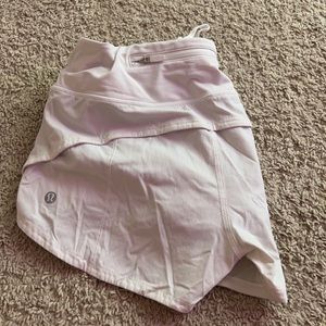 White Lululemon Speedup Shorts